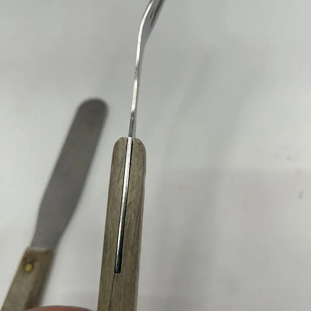 EKCO Stainless USA Wood Handle 3-Prong Granny Fork Spreader Set